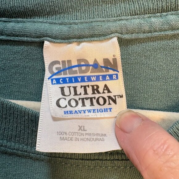 Gildan Activewear Ultra Cotton "Here Fishy Fishy" Graphic T-Shirt XL Green - Picture 3 of 6